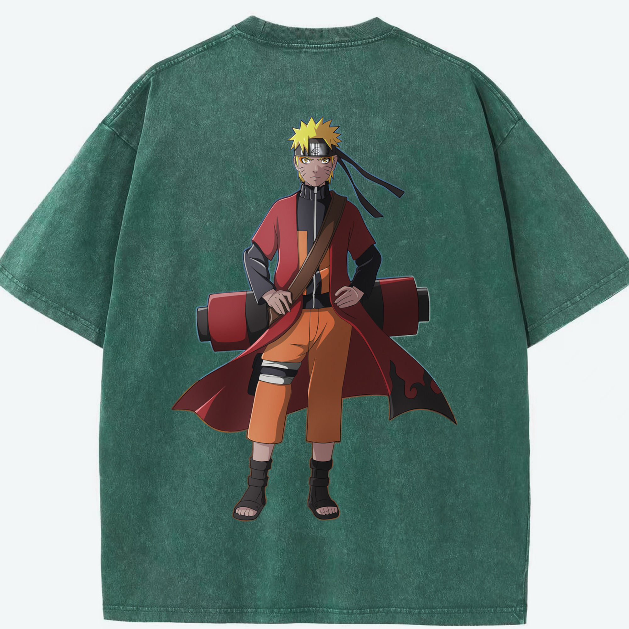 （画像用） NARUTO -ナルト- うずまき ナルト Uzumaki Naruto 綿100% ヴィンテージ風 半袖Tシャツ（背面プリント）